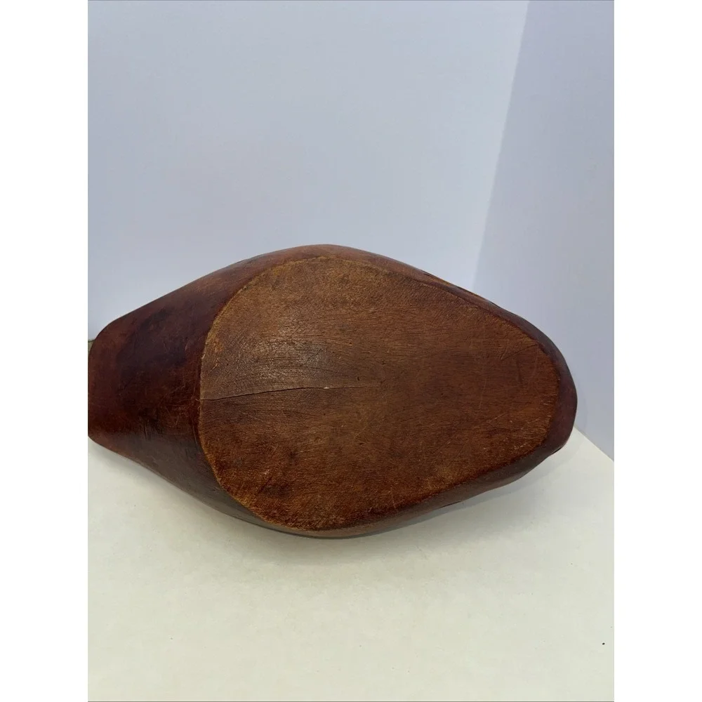 Hand Carved Wood Duck Figurine Vintage Artist Signed Delphine Nelson 6
